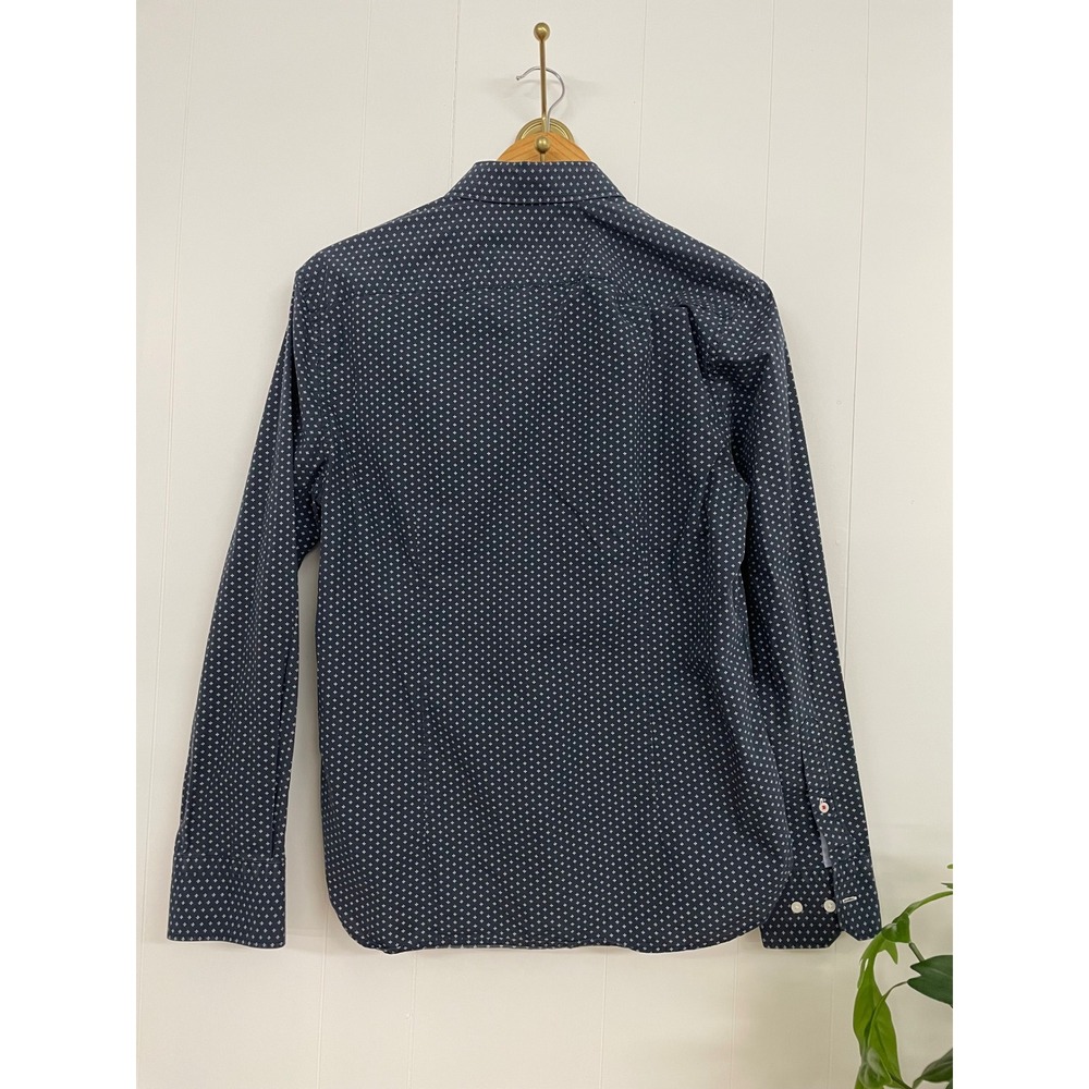 Chevignon Mens Slim Fit Navy Blue Cross Print Long Sleeve Button Down Shirt S - Picture 4 of 8
